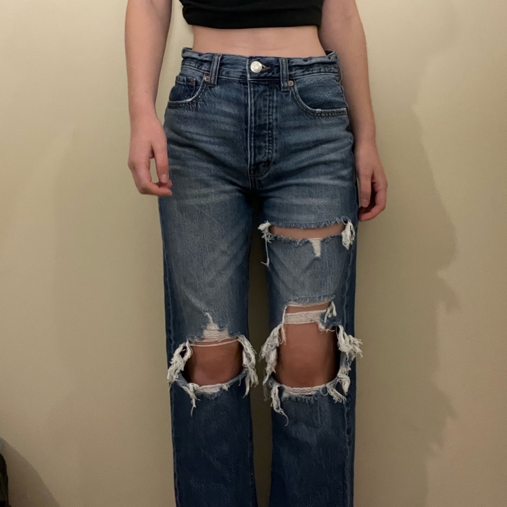 Aeropostale Ripped Straight Leg Jeans